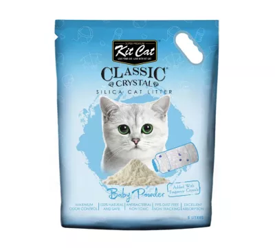 Cát thủy tinh Kitcat Classic Crystal túi 5l hương phấn