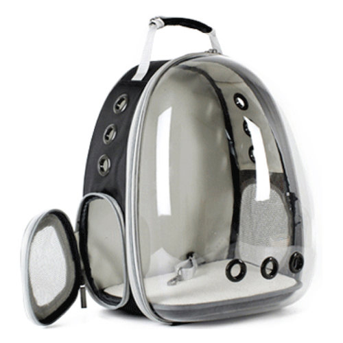 Balo Phi hành gia trong suốt vận chuyển thú cưng màu đen 40*15*10