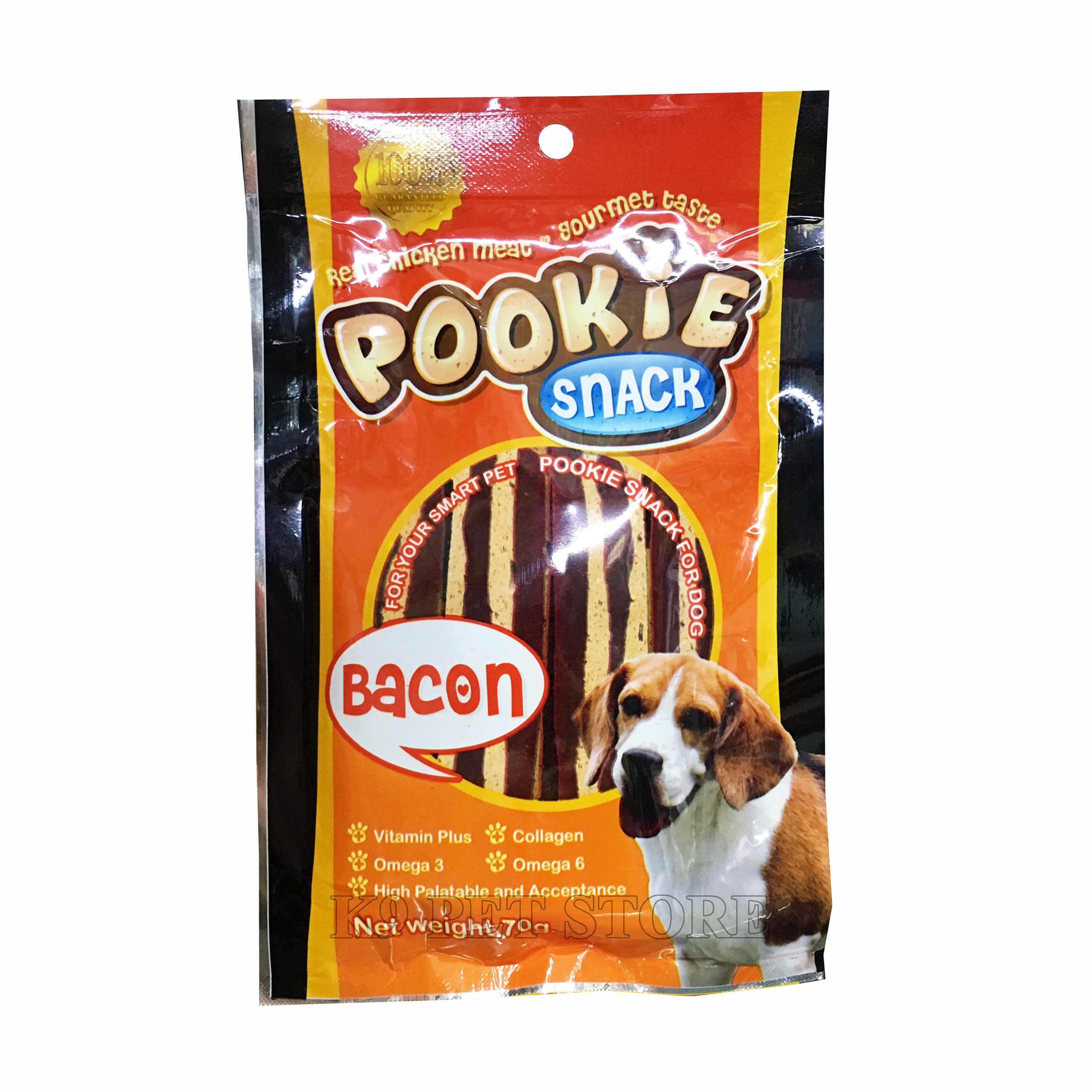 Bánh thưởng Pookie Snack Bacon cho chó gói 70gr