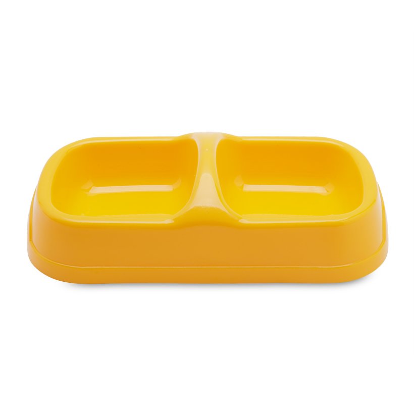 Tô nhựa đôi cho chó mèo size L 27.5*14.5cm