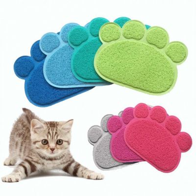 Thảm dậm chân, lót khay ăn cho chó mèo Kitcat hình bàn chân size lớn 46*55