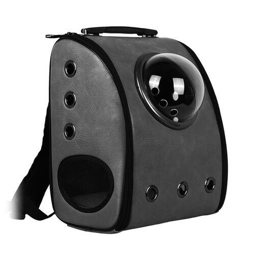 Balo phi hành gia da vận chuyển thú cưng (đen)