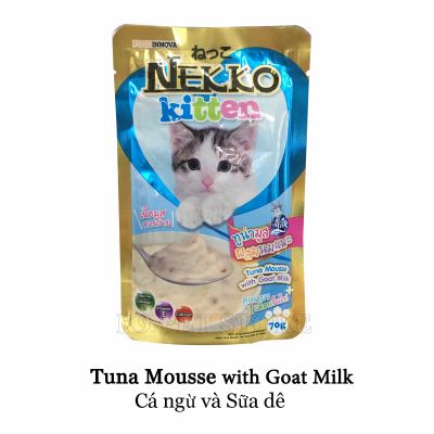 Pate Nekko cho mèo con vị Cá ngừ và Sữa dê 70gr