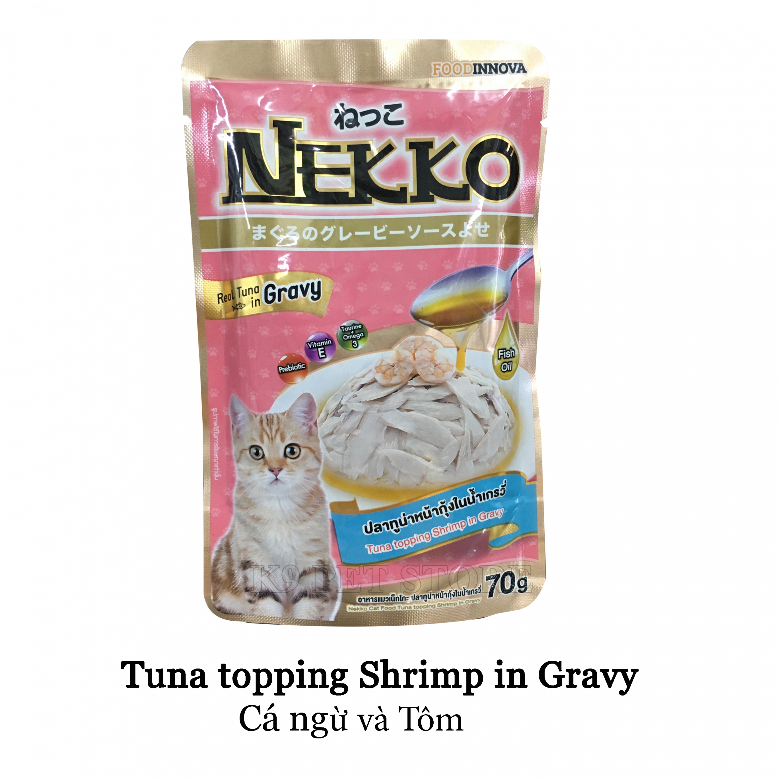 Pate Nekko cho mèo lớn vị Cá ngừ và Tôm 70gr