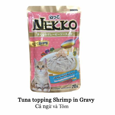 Pate Nekko cho mèo lớn vị Cá ngừ và Tôm 70gr