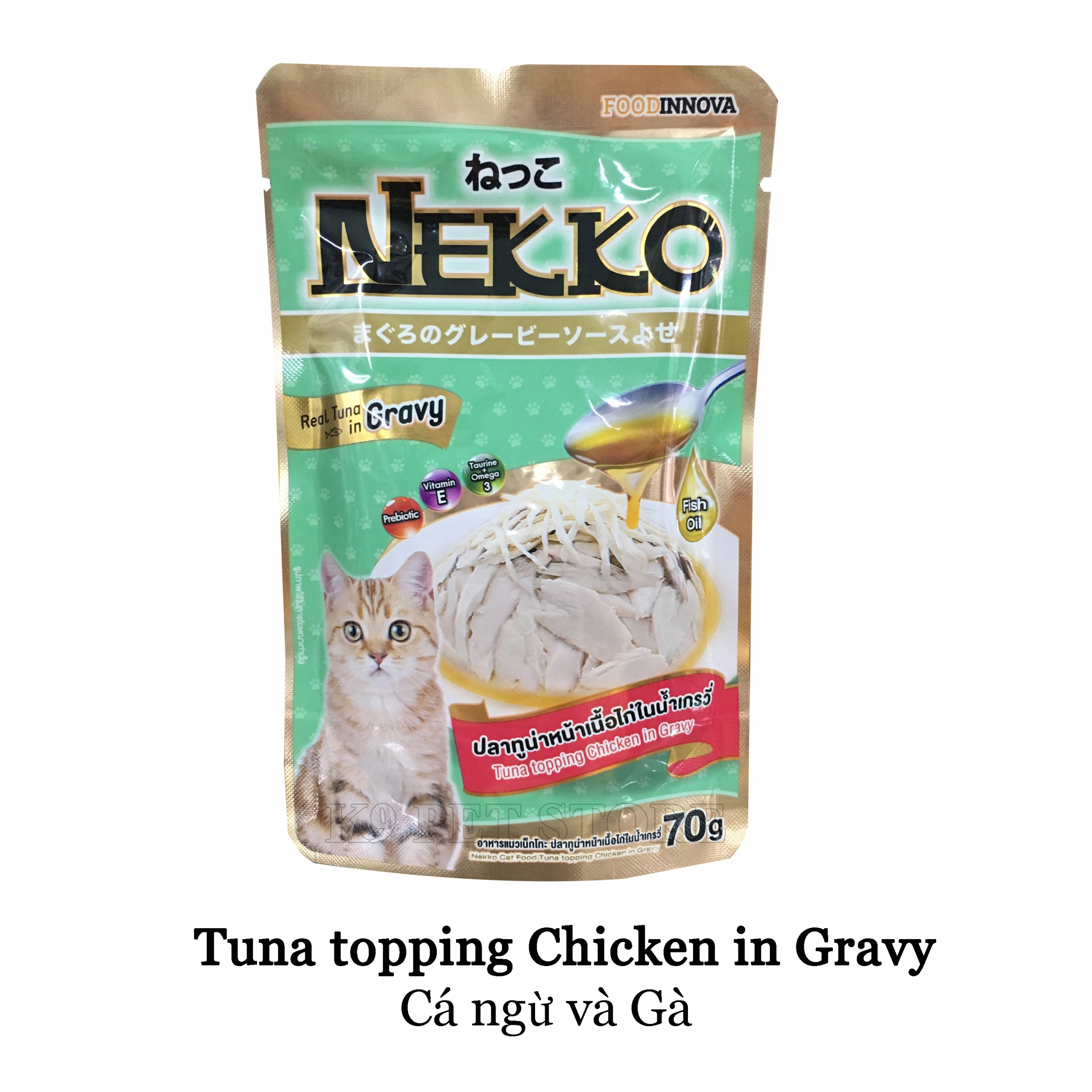 Pate Nekko cho mèo lớn vị Cá ngừ và Gà 70gr