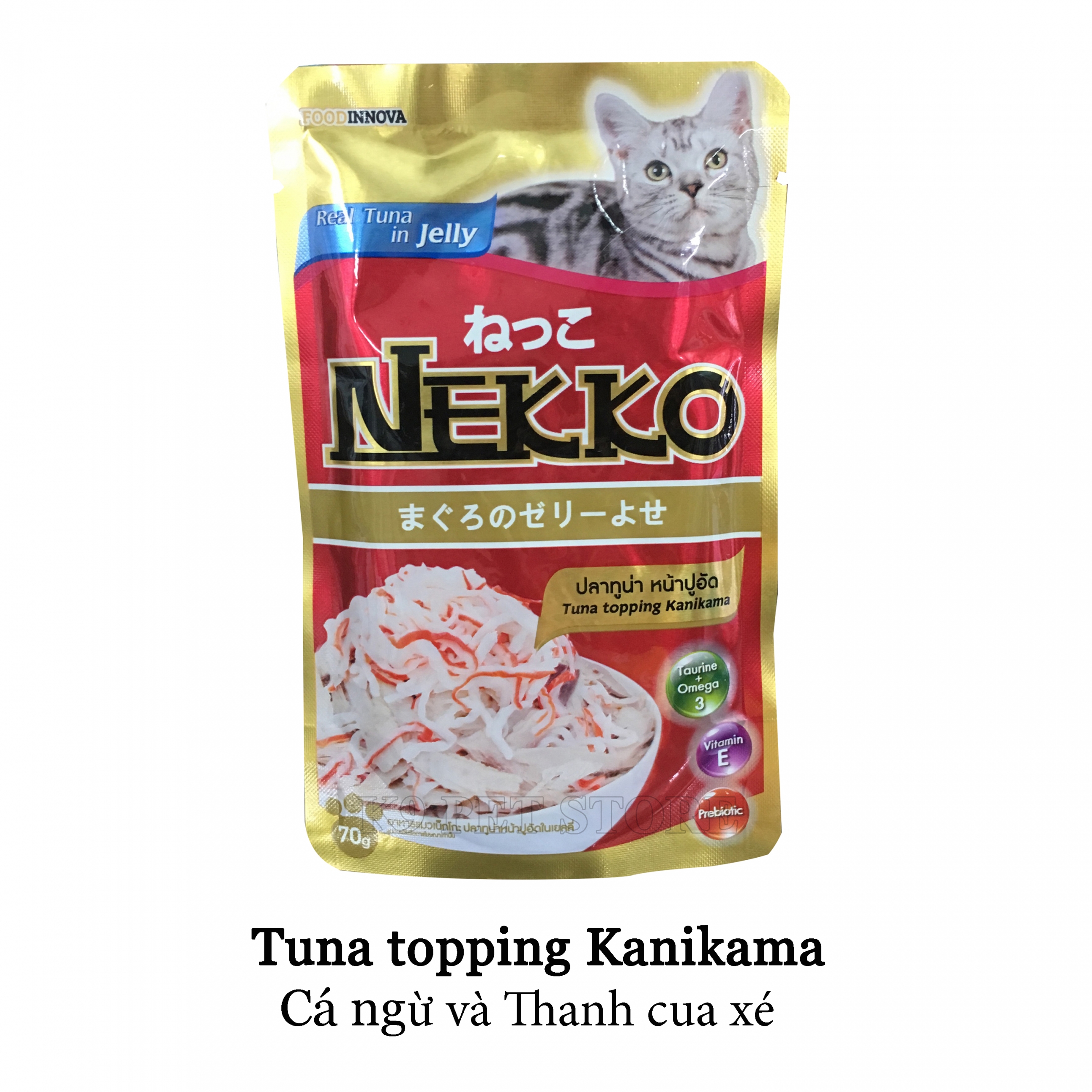 Pate Nekko cho mèo lớn vị Cá ngừ và Thanh cua xé 70gr