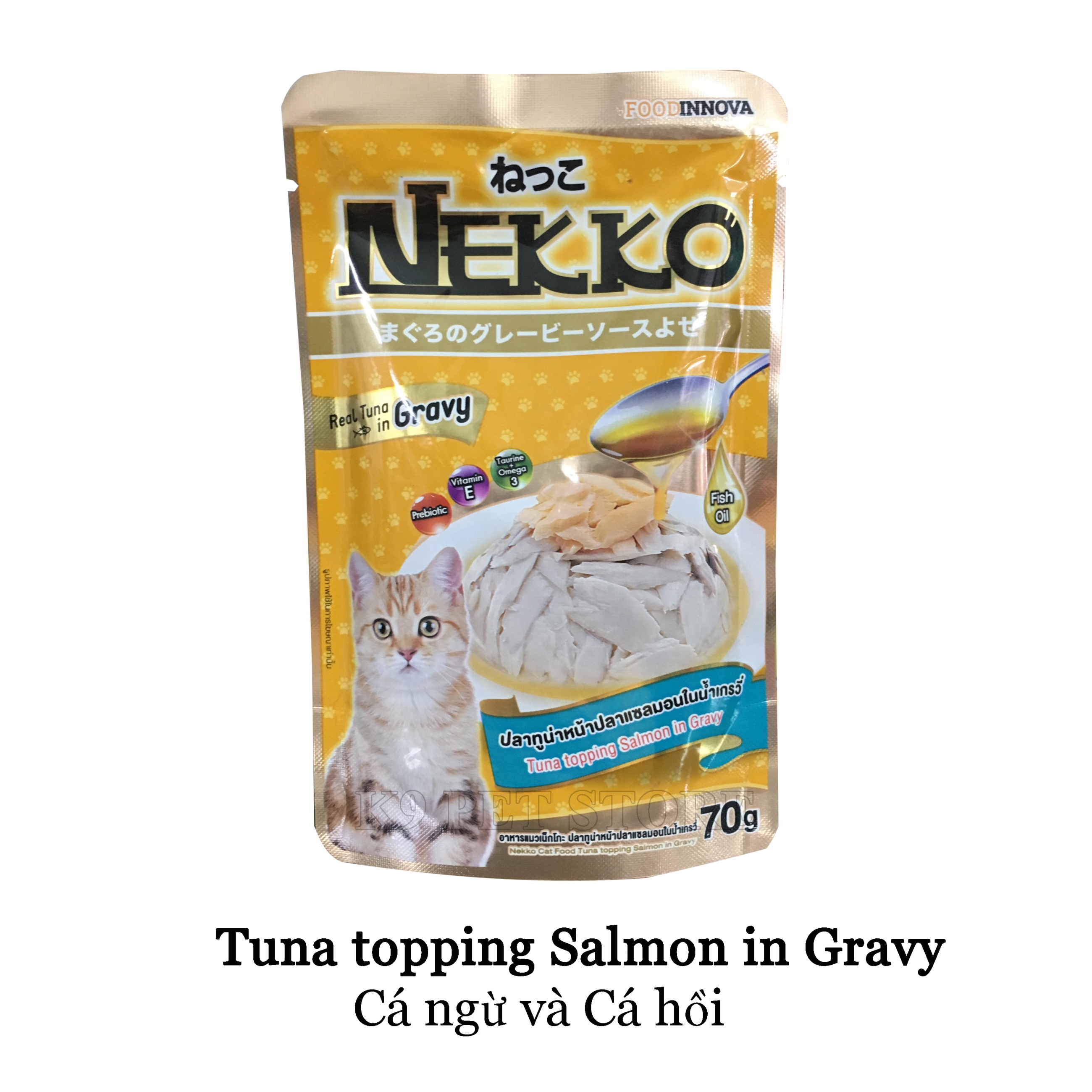 Pate Nekko cho mèo lớn vị Cá ngừ và Cá hồi 70gr