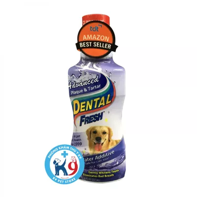 Nước vệ sinh răng miệng chống mảng bám Dental Fresh Plaque & Tartar cho chó 237ml
