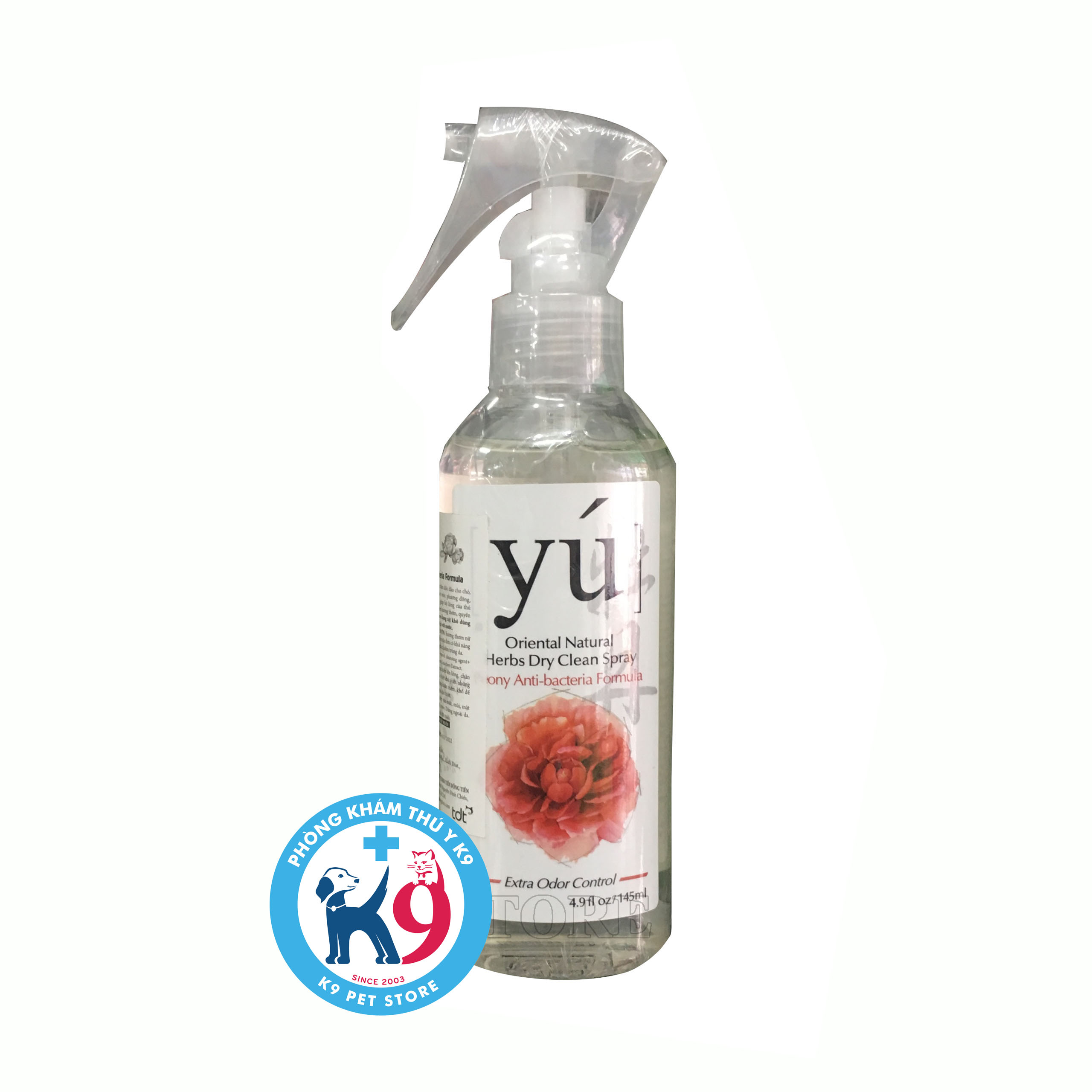 Xịt tắm khô Yu' hương hoa mẫu đơn cho chó, mèo 145ml