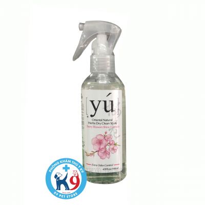 Xịt tắm khô Yu' hương hoa anh đào cho chó, mèo 145ml