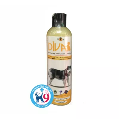 Sữa tắm DIVA vàng giảm rụng lông, hỗ trợ mọc lông, dành cho chó lông xù
