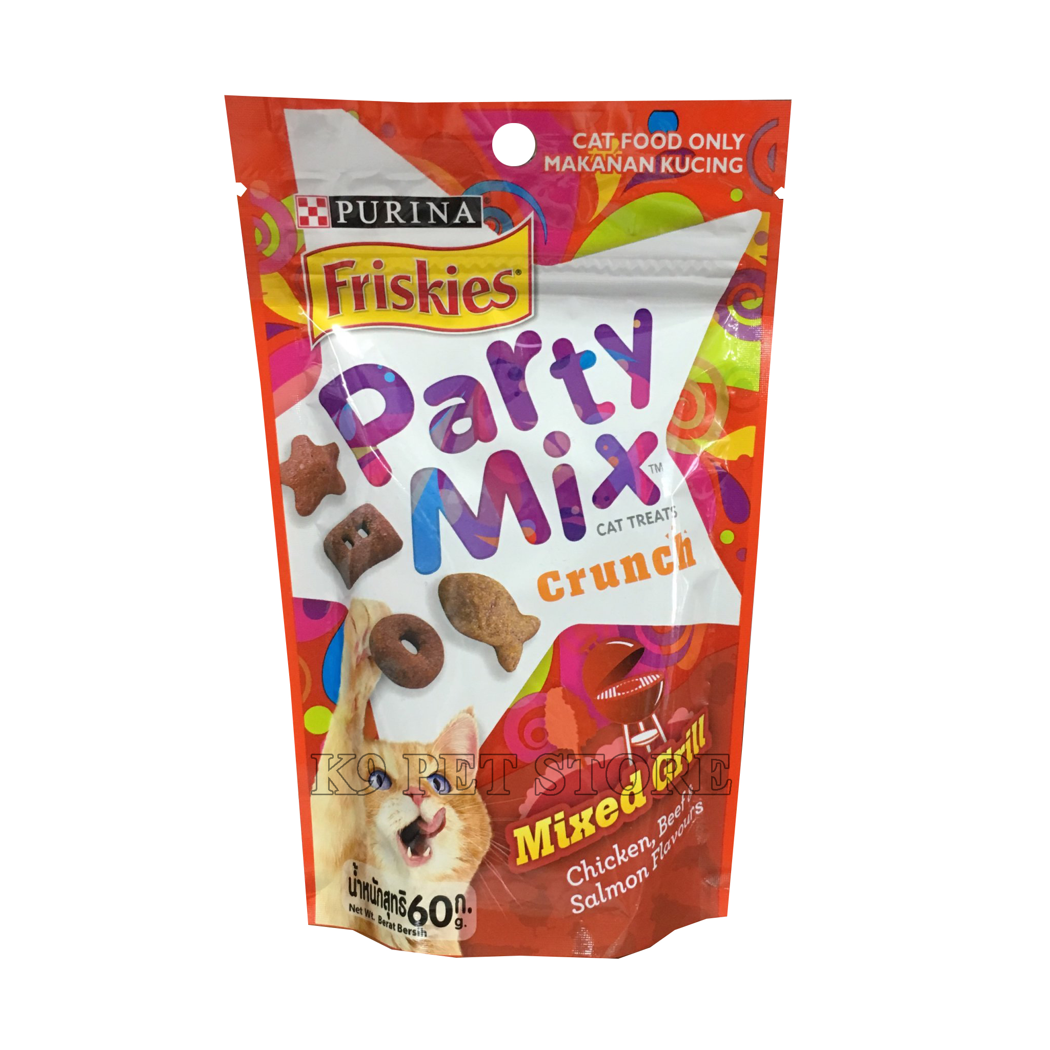 Snack, bánh thưởng, đồ ăn vặt cho mèo Party Mix 60g vị Mixed Grill