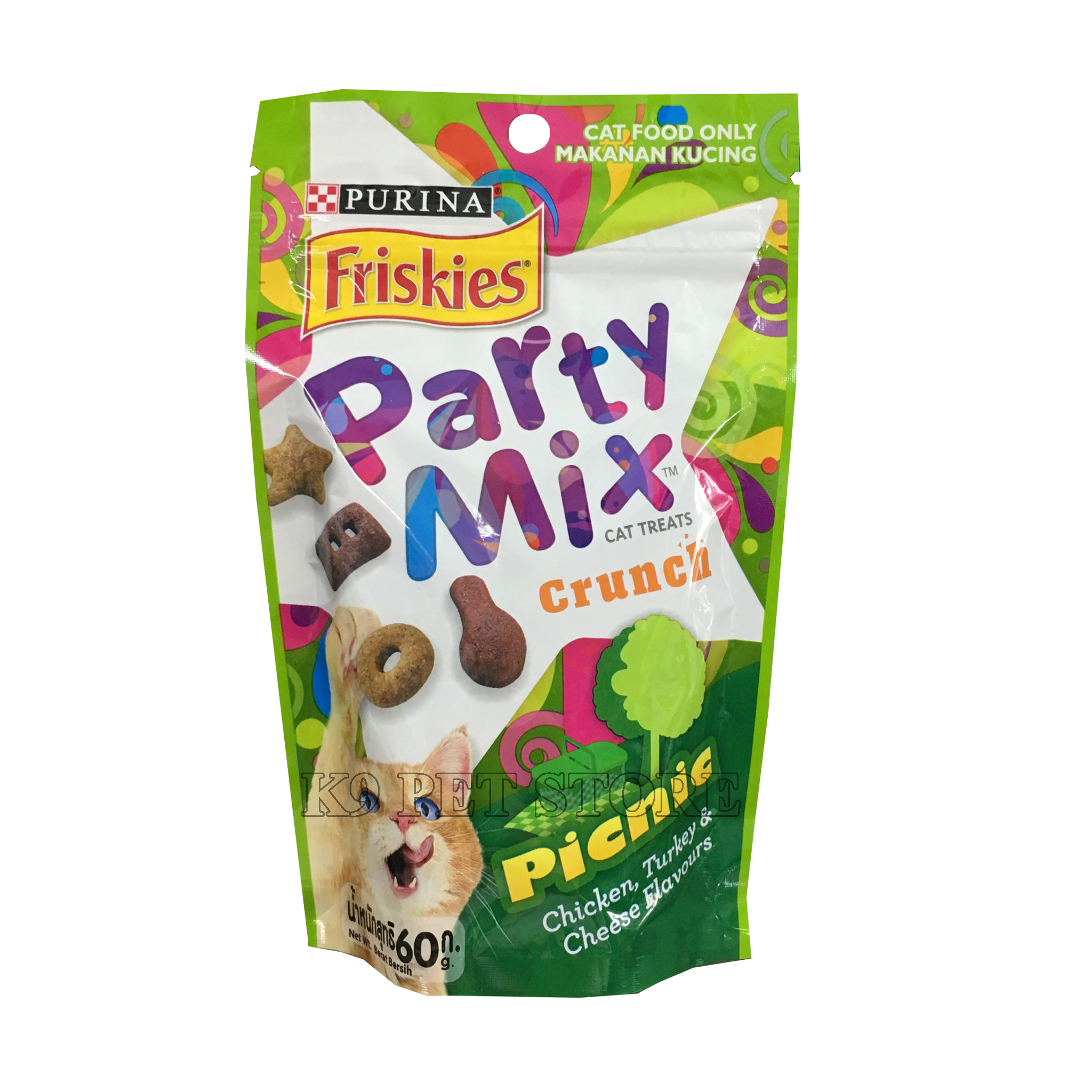 Snack, bánh thưởng, đồ ăn vặt cho mèo Party Mix 60g vị Picnic