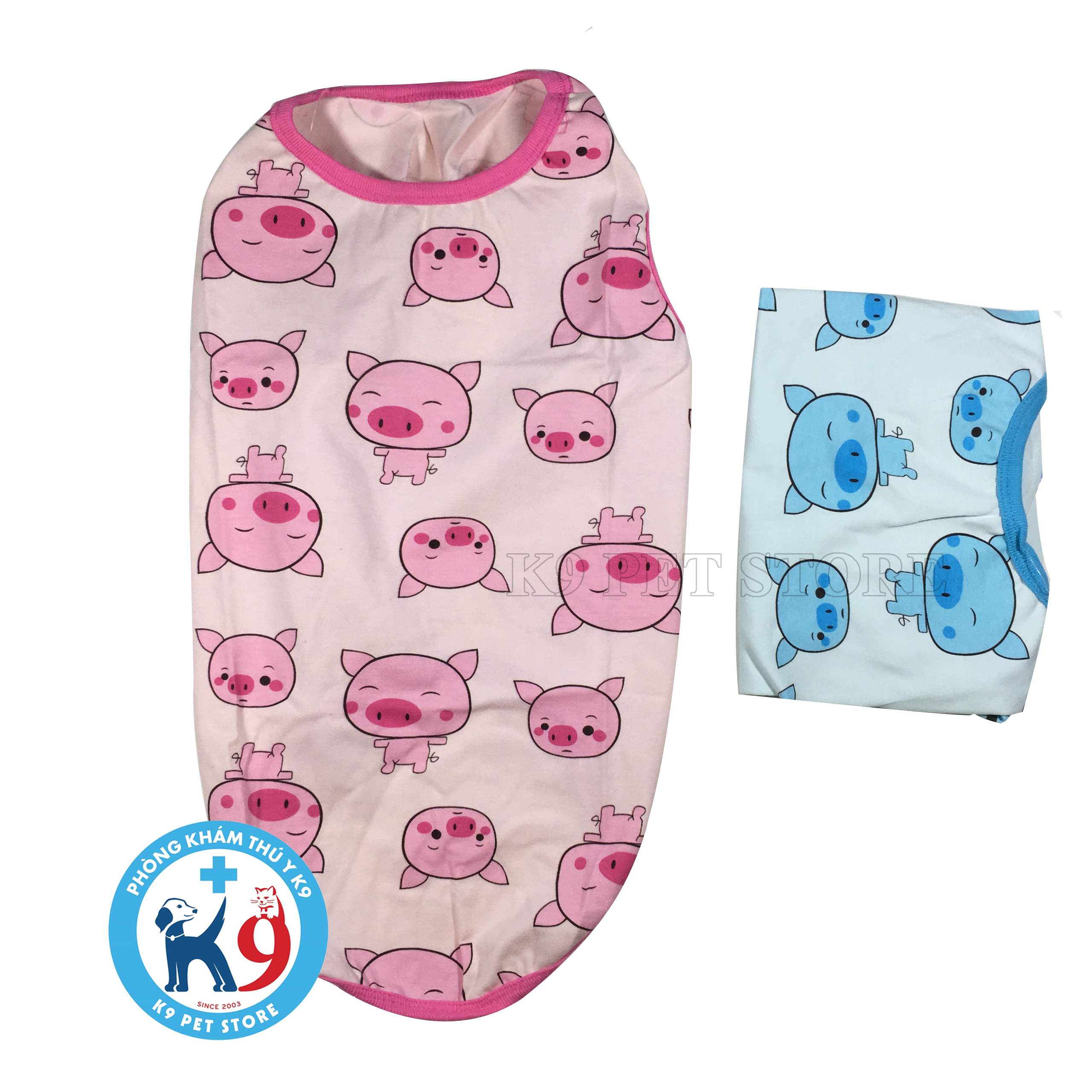 Áo thun hình heo cho chó, mèo
