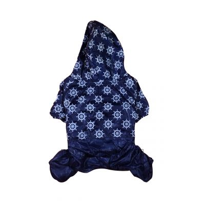 Áo mưa bộ liền quần cho chó, mèo (xanh đậm)