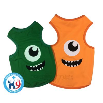 Áo thun hình nữa mặt cho chó, mèo