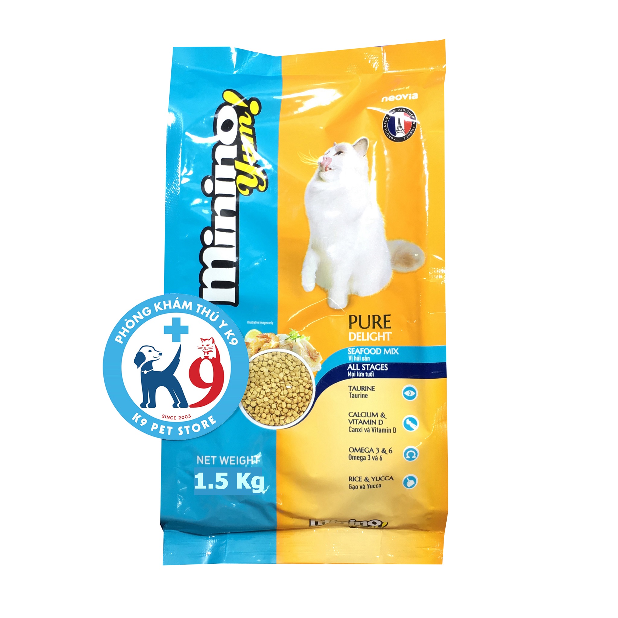 Thức ăn cho mèo, hamster mọi lứa tuổi Minino Yum 1.5kg