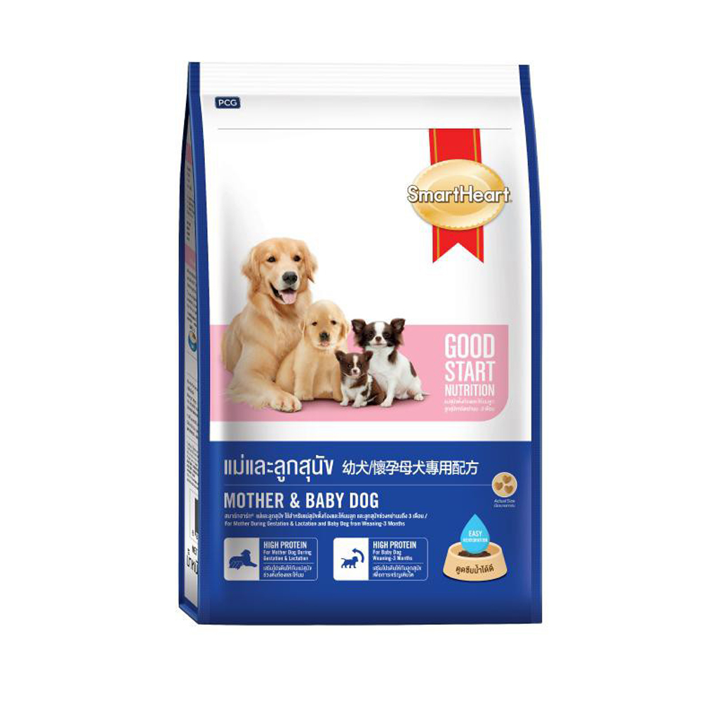 Thức ăn cho chó mẹ và chó con tập ăn SmartHeart Mother and Baby Dog 1,5kg