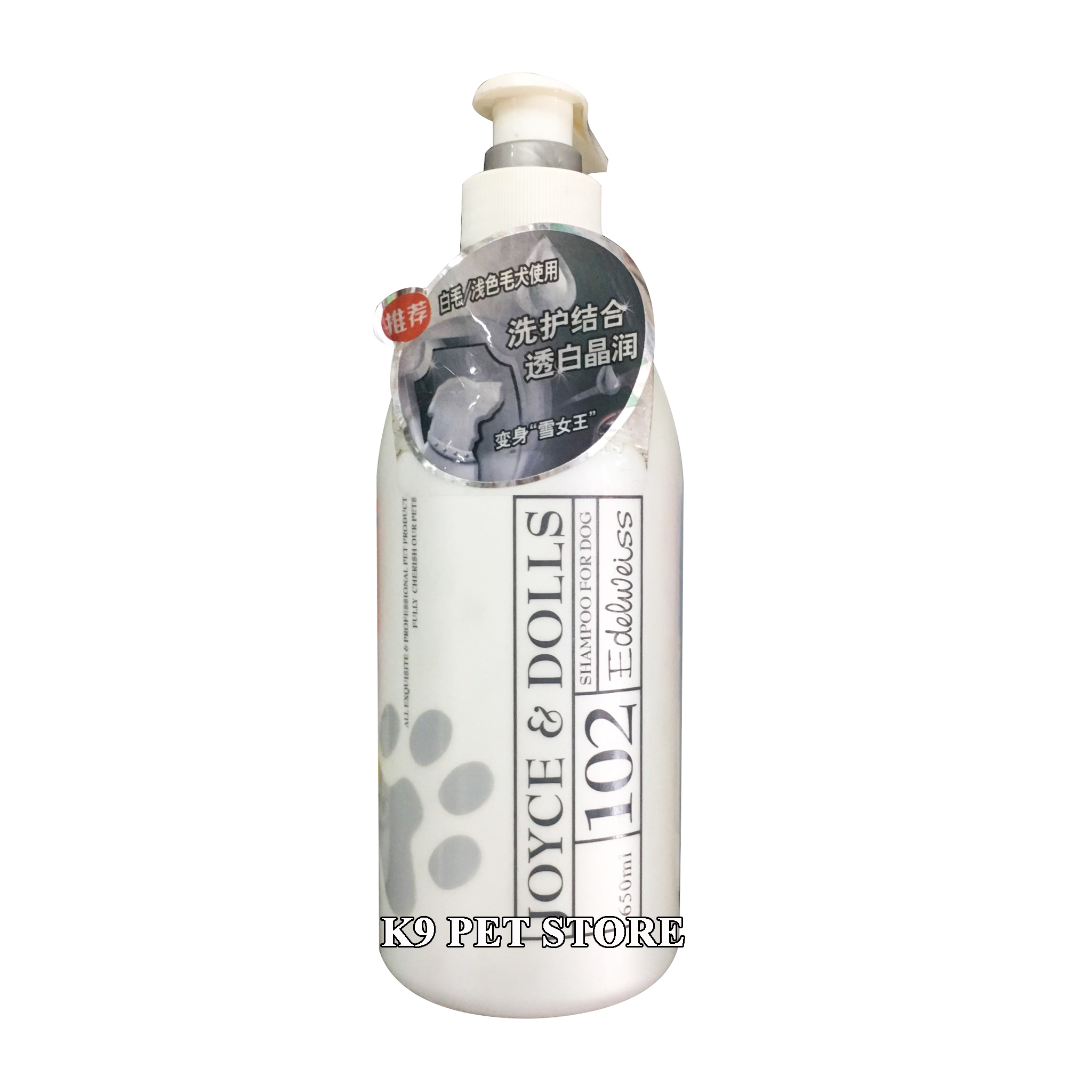 Sữa tắm Joyce & Dolls 102 Edelweiss 650ml - Sữa tắm trắng lông cho chó mèo
