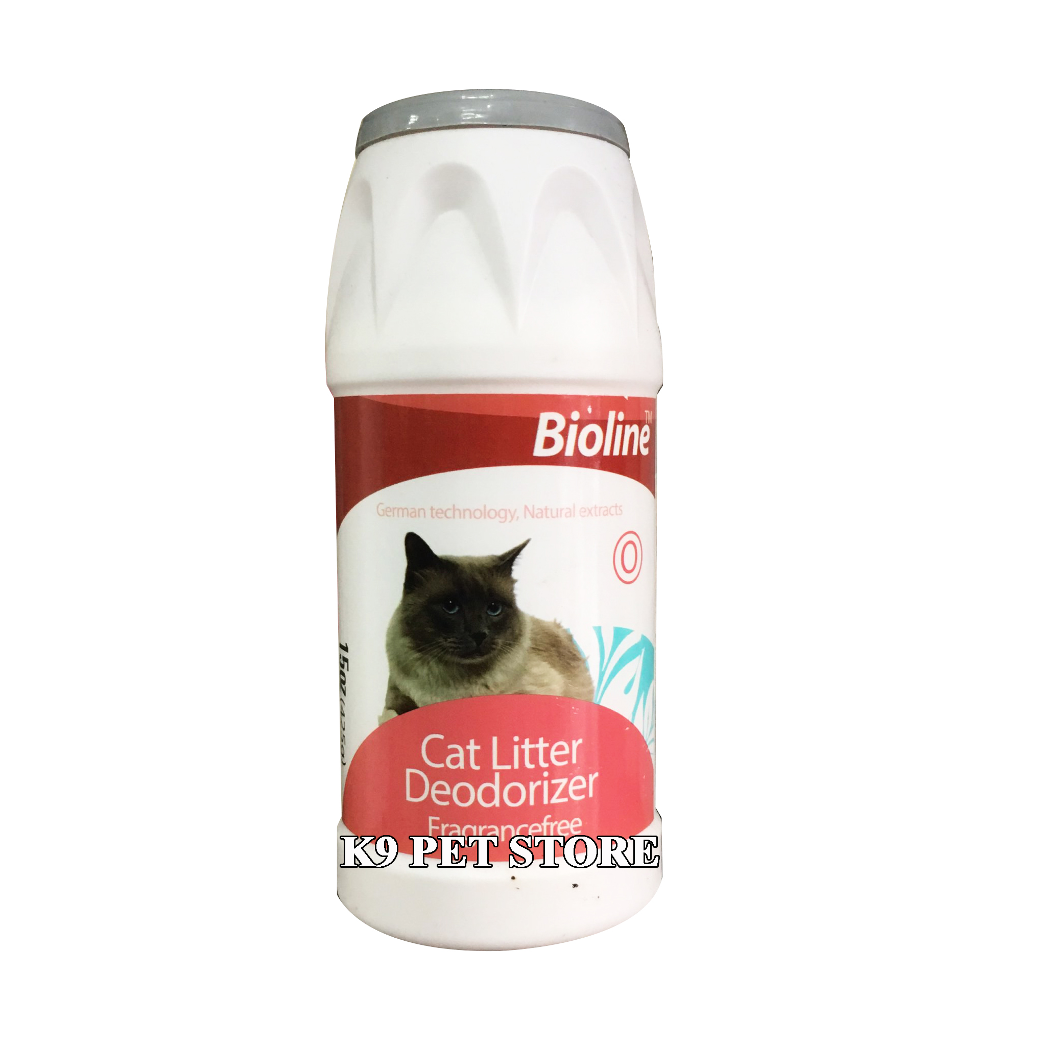 Phấn tắm khô hoặc trộn cát mèo khử mùi Bioline Cat Litter Deodorizer 425g