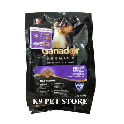 Thức ăn cho chó Vị sữa và DHA Ganador Puppy 400gr