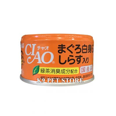 Pate Inaba Ciao đóng hộp cho mèo vị cá ngừ và cá cơm 85gr (A-02)