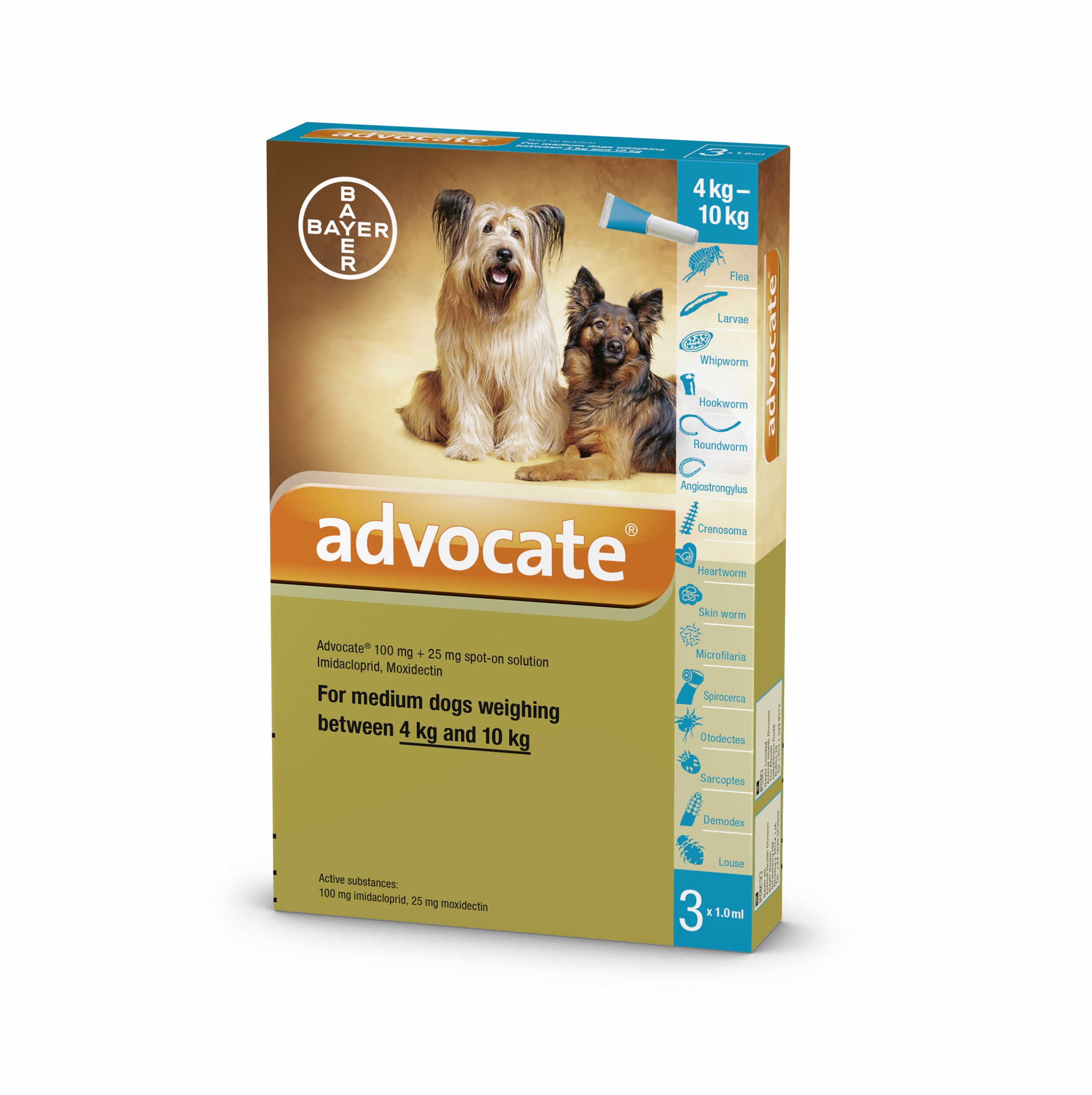 [1 tuýp] Bayer Advocate - Thuốc nhỏ gáy trị ký sinh trùng cho chó 4-10kg