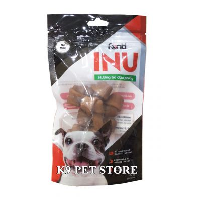 Xương gặm hình nơ Fonti Inu cho chó vị bơ đậu phộng gói 100g (6 miếng)