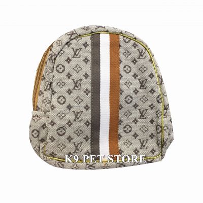Yếm dắt kèm balo họa tiết Louis Vuitton, Gucci cho chó mèo (nhiều mẫu)