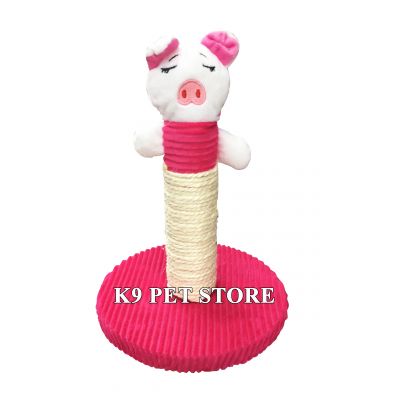 Trụ cào móng, cat tree cho mèo hình con heo hồng (cao 25cm)