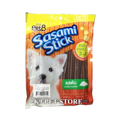 Bánh thưởng cho chó Pet8 - Sasami Stick vị Liver (Gan) 280g