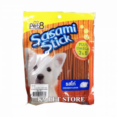 Bánh thưởng cho chó Pet8 - Sasami Stick vị Chicken (Gà) 280g