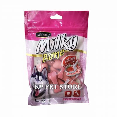 Goodies Milky Bone Strawberry size L 12pcs - Xương vị dâu bổ sung canxi cho chó