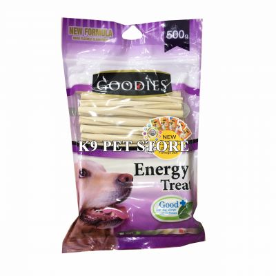 Xương nhai sạch răng Goodies gói 500gr (que tròn xoắn vị sữa)