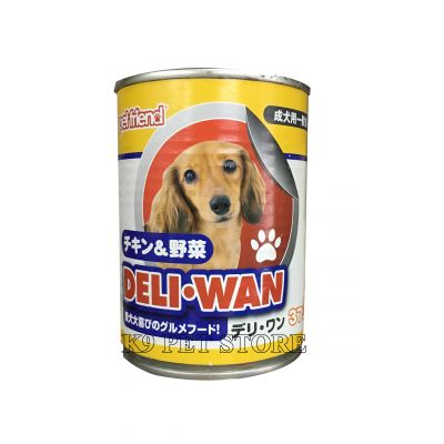 Pate cho chó Deli-Wan vị gà và rau 375g (vàng)