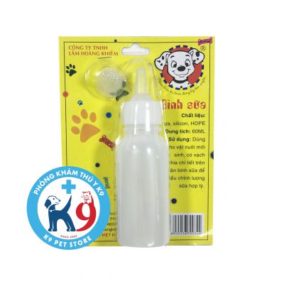 Bình sữa HK 60ml 2 núm cho chó, mèo sơ sinh