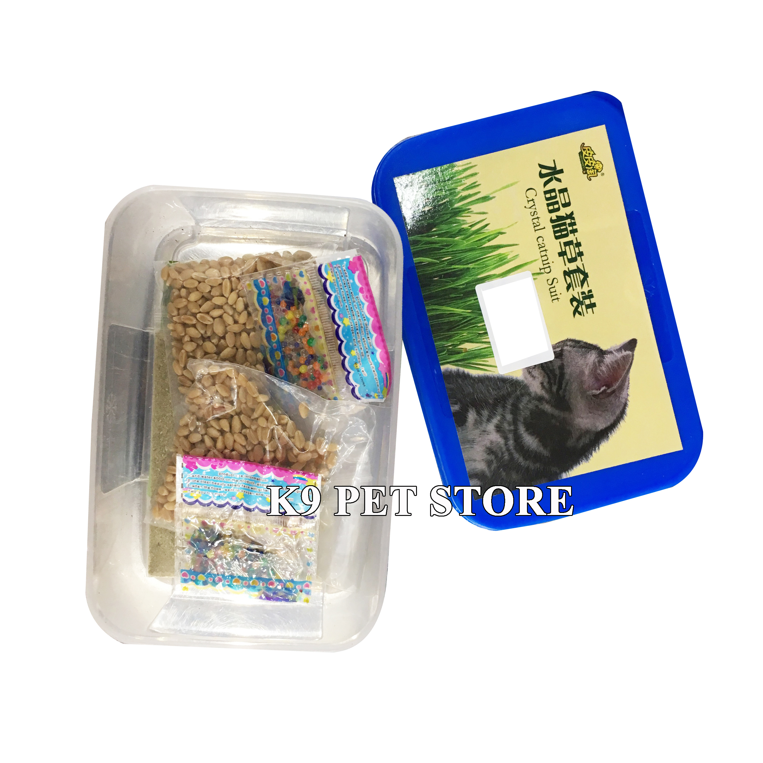 Combo cỏ dành cho mèo (1 catnip, 2 cỏ trồng, 2 hạt đủ màu)