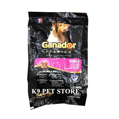 Thức ăn cho chó trưởng thành Ganador Salmon and Rice 400gr
