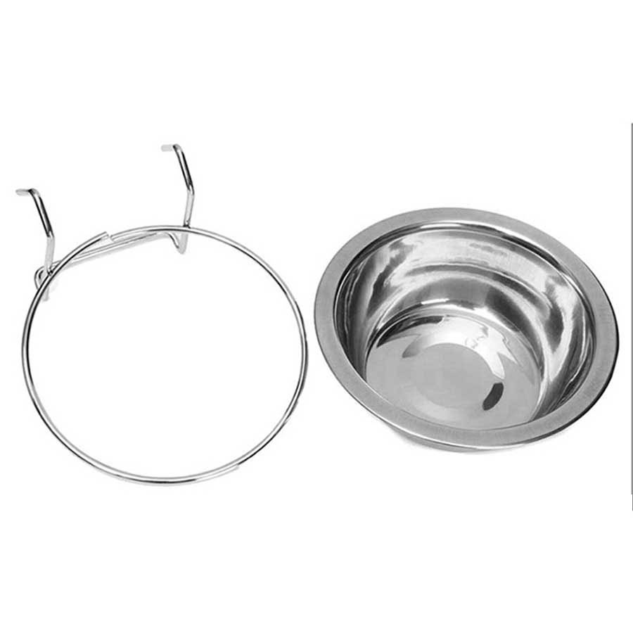 Tô inox treo chuồng size M 13cm