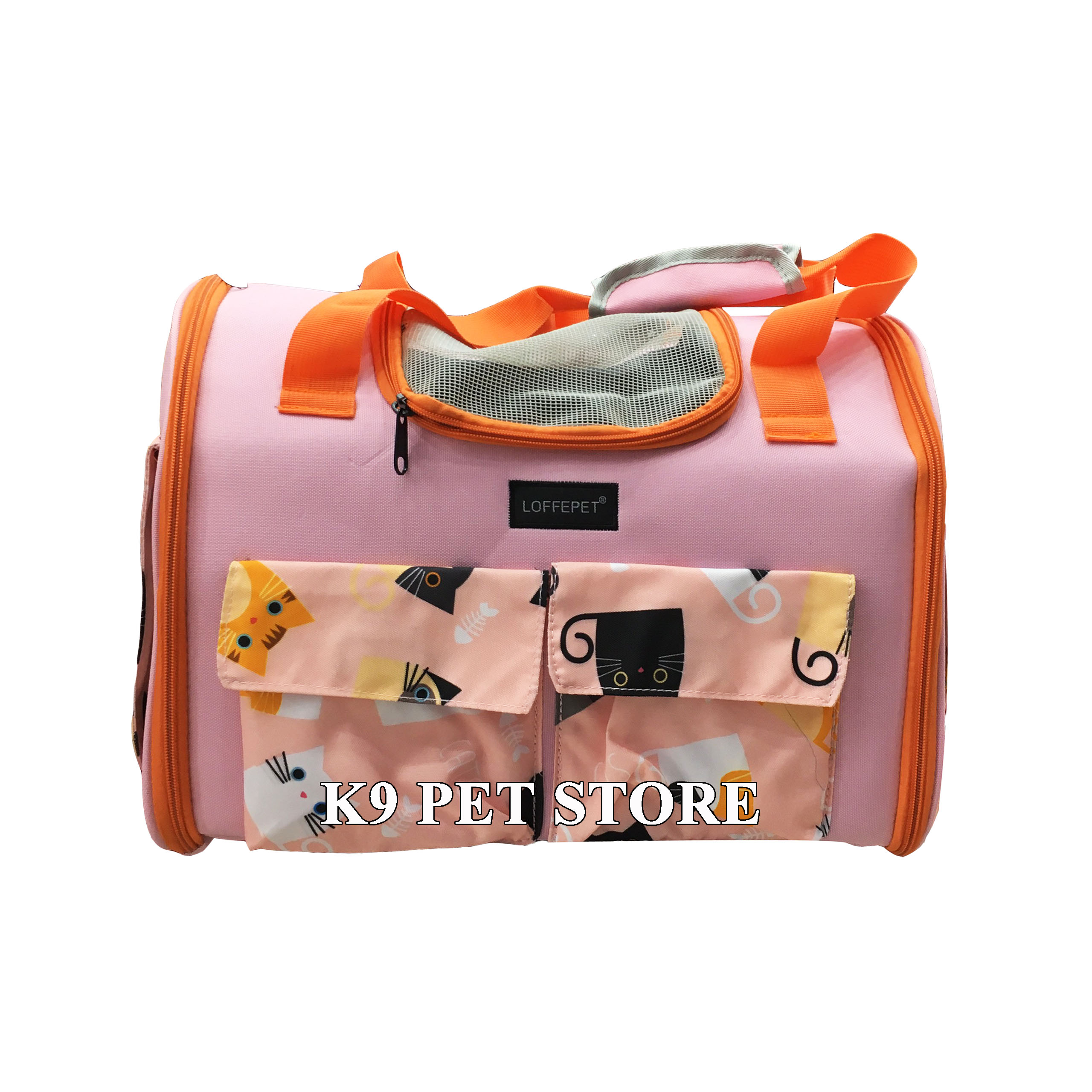 Túi xách, kèm balo vận chuyển thú cưng hình thú Sporty LOFFEPET (cam)