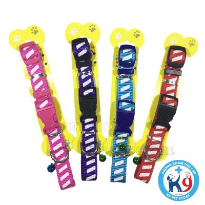 Vòng cổ cho chó, mèo - sọc trắng