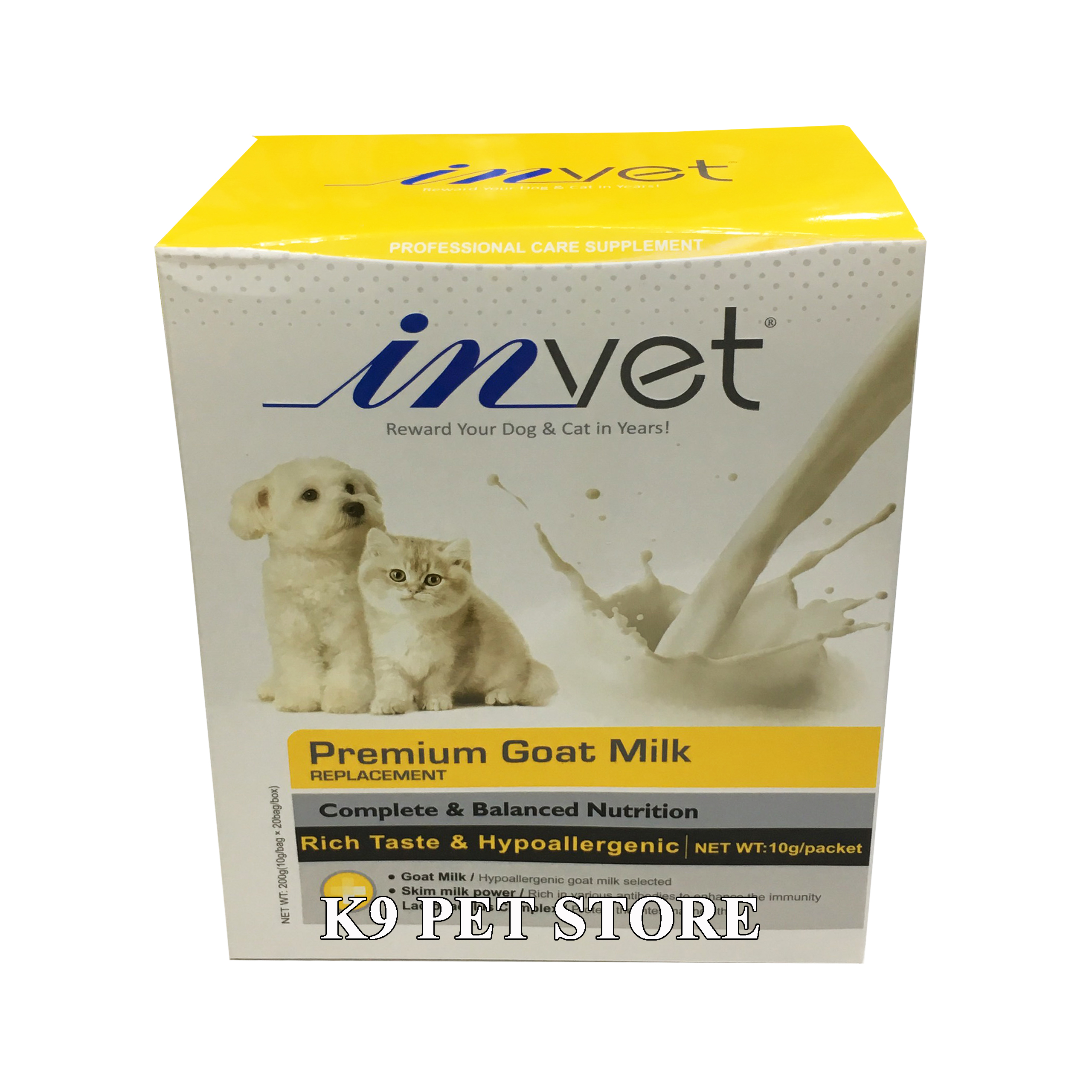 [1 gói 10g] In-vet Premium Goat Milk - Sữa dê dinh dưỡng cho chó, mèo