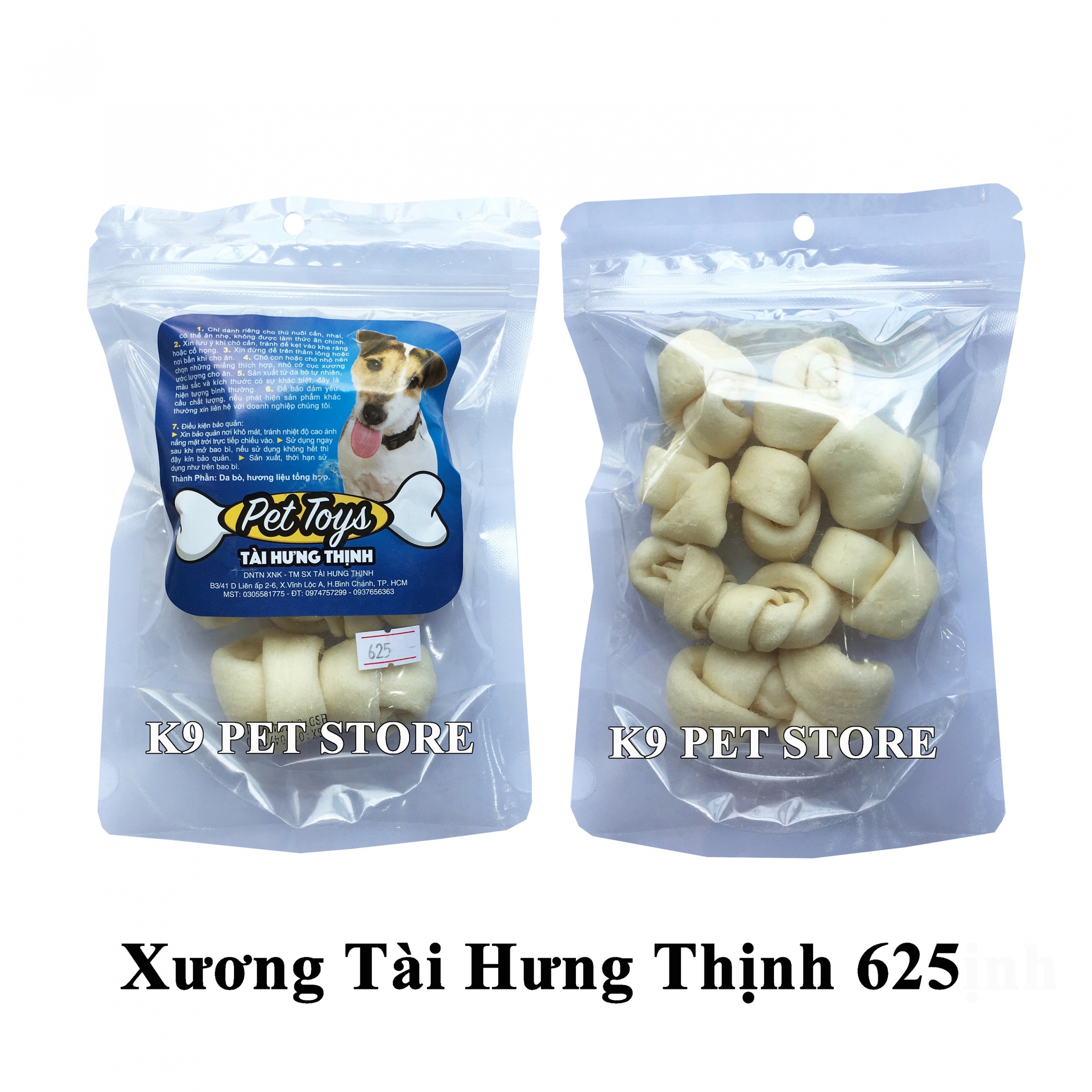 Xương gặm da bò cho chó hiệu Tài Hưng Thịnh 625 (VNXK)