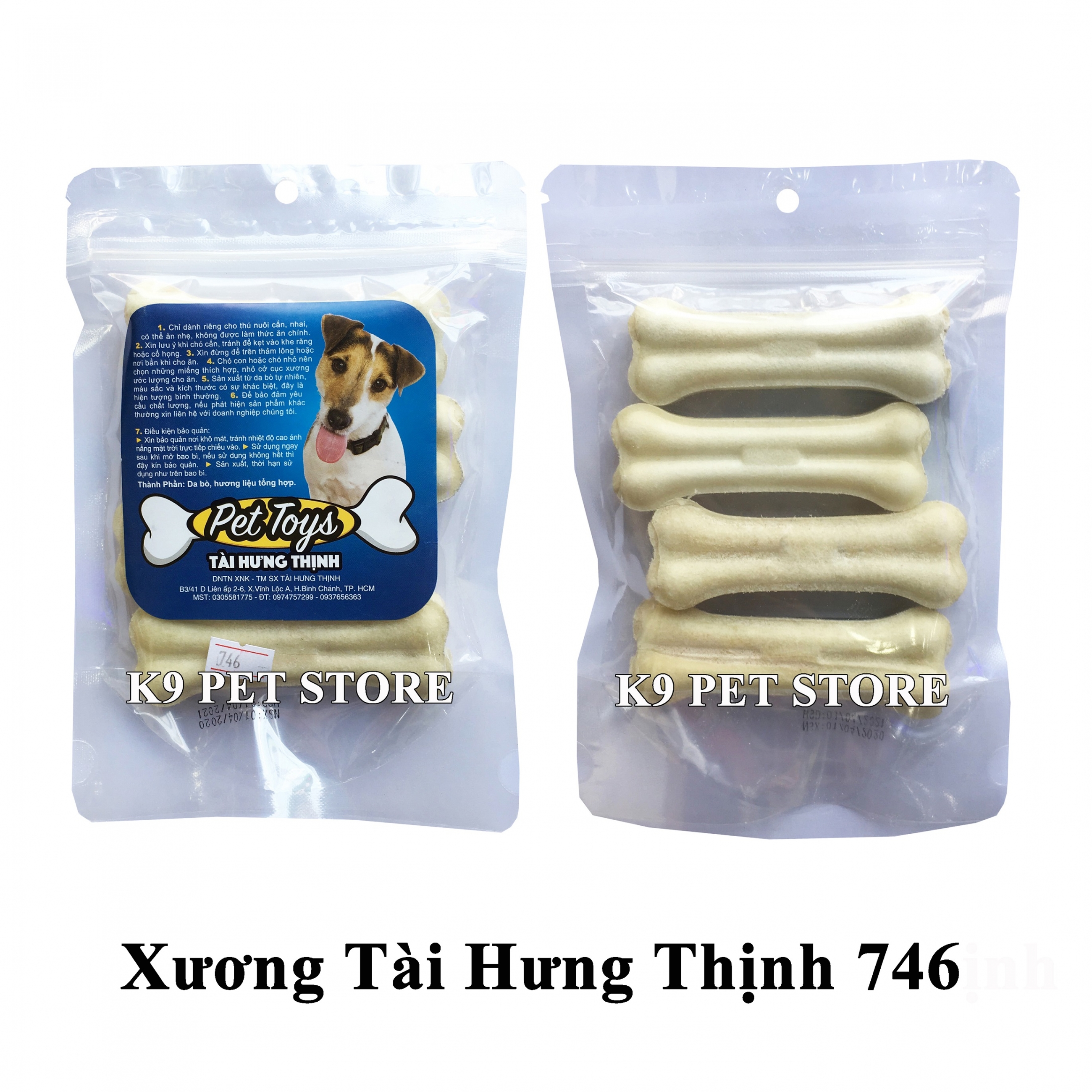 Xương gặm da bò cho chó hiệu Tài Hưng Thịnh 746 (VNXK)