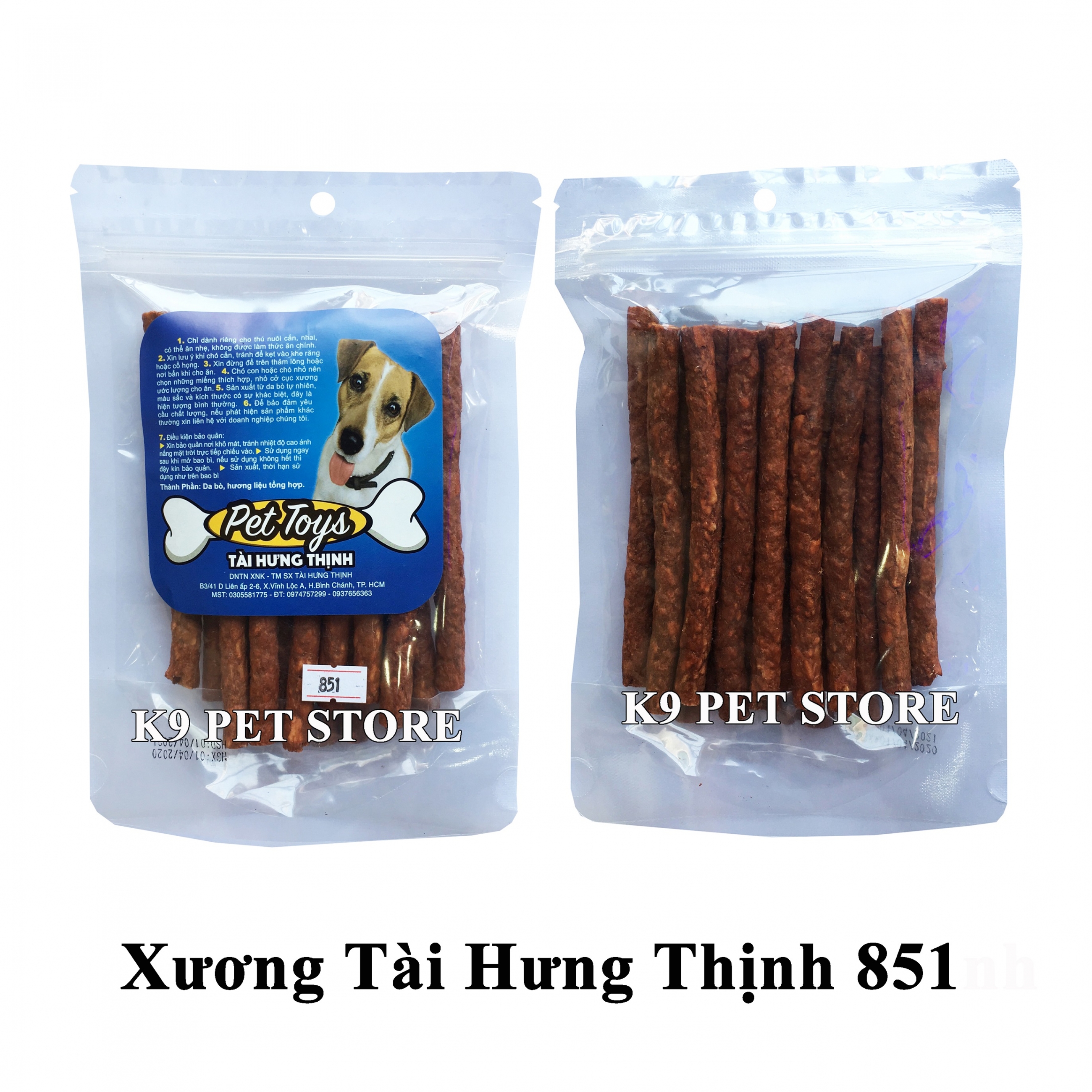 Xương gặm da bò cho chó hiệu Tài Hưng Thịnh 851 (VNXK)