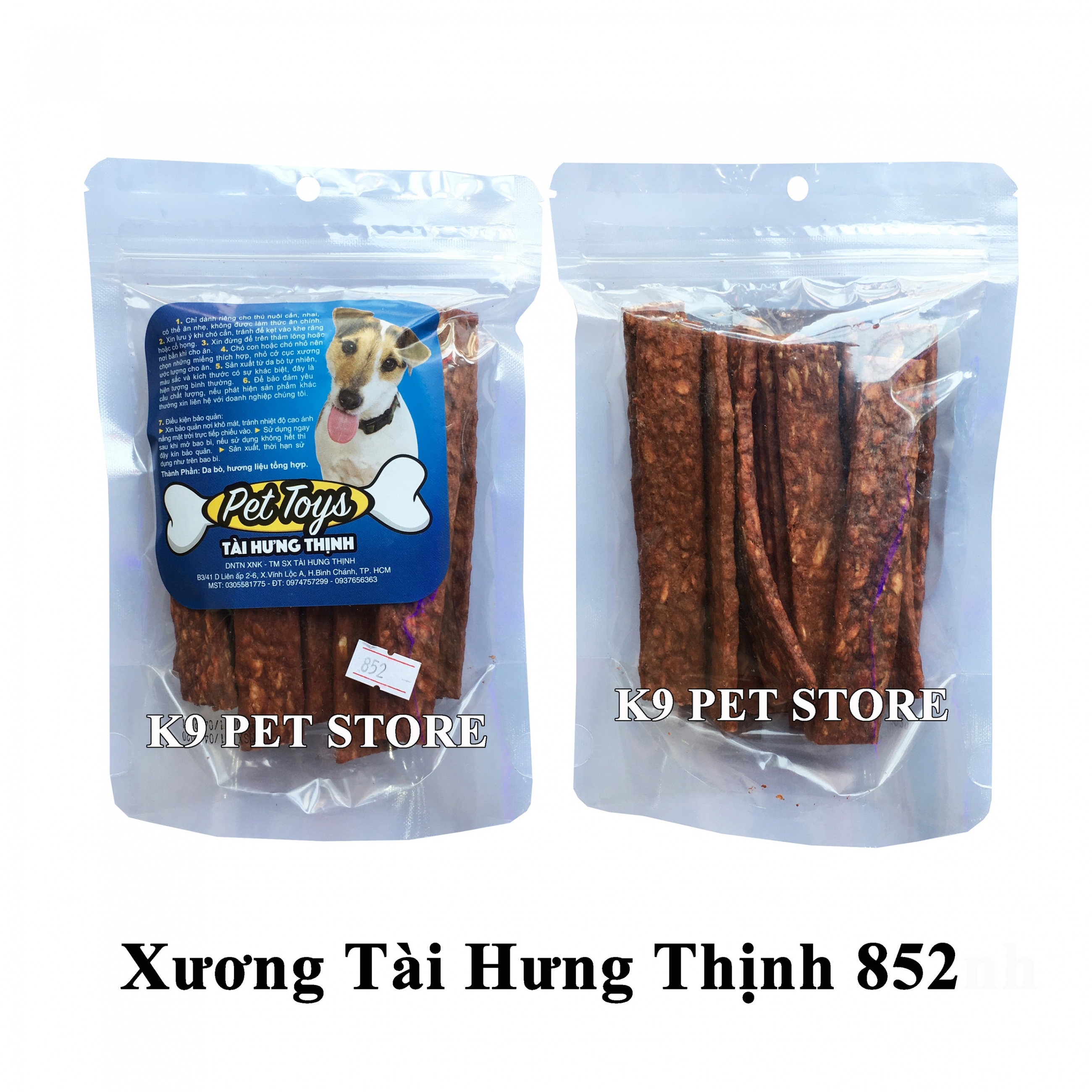 Xương gặm da bò cho chó hiệu Tài Hưng Thịnh 852 (VNXK)