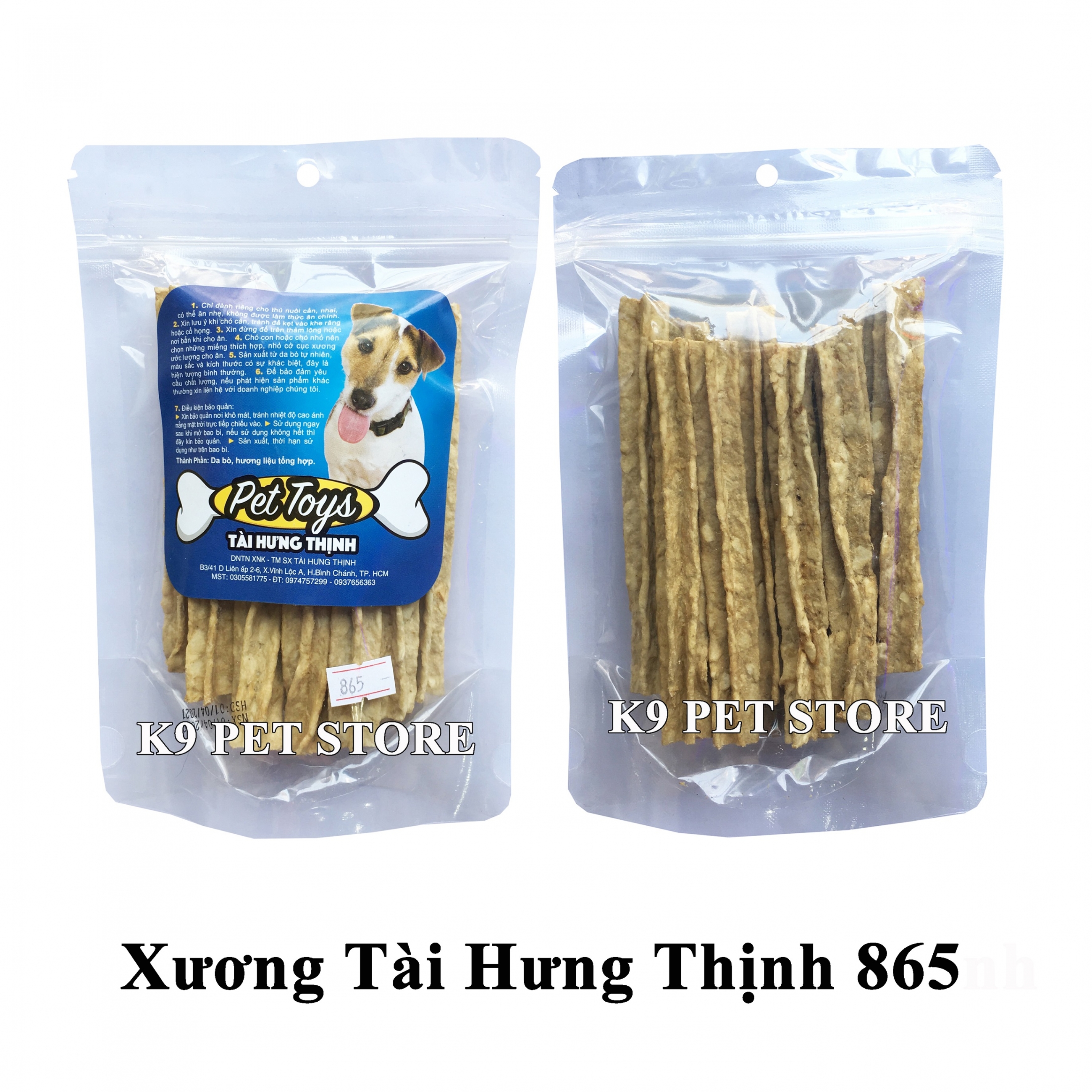 Xương gặm da bò cho chó hiệu Tài Hưng Thịnh 865 (VNXK)