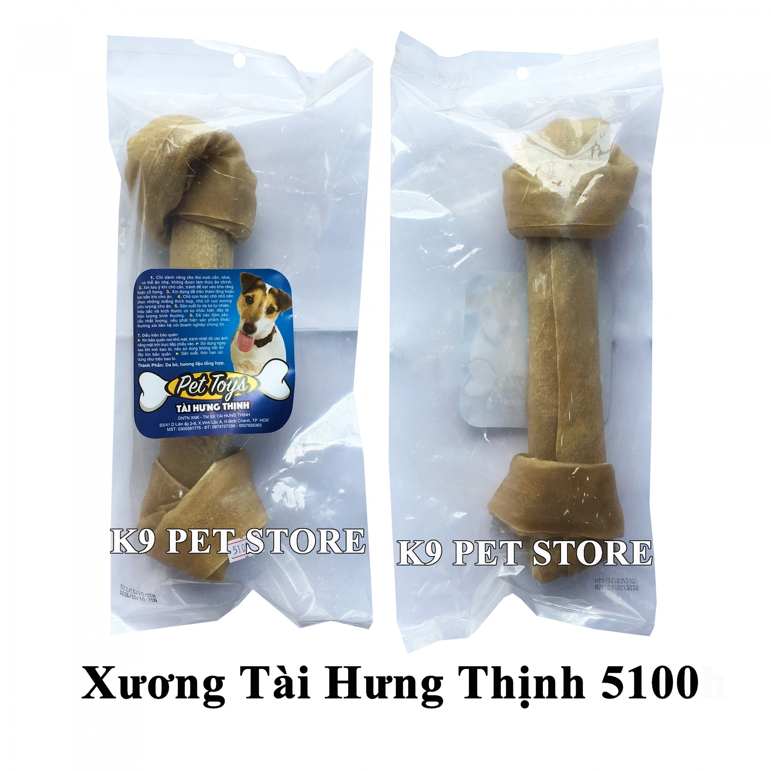 Xương gặm da bò cho chó hiệu Tài Hưng Thịnh 5100 (VNXK)