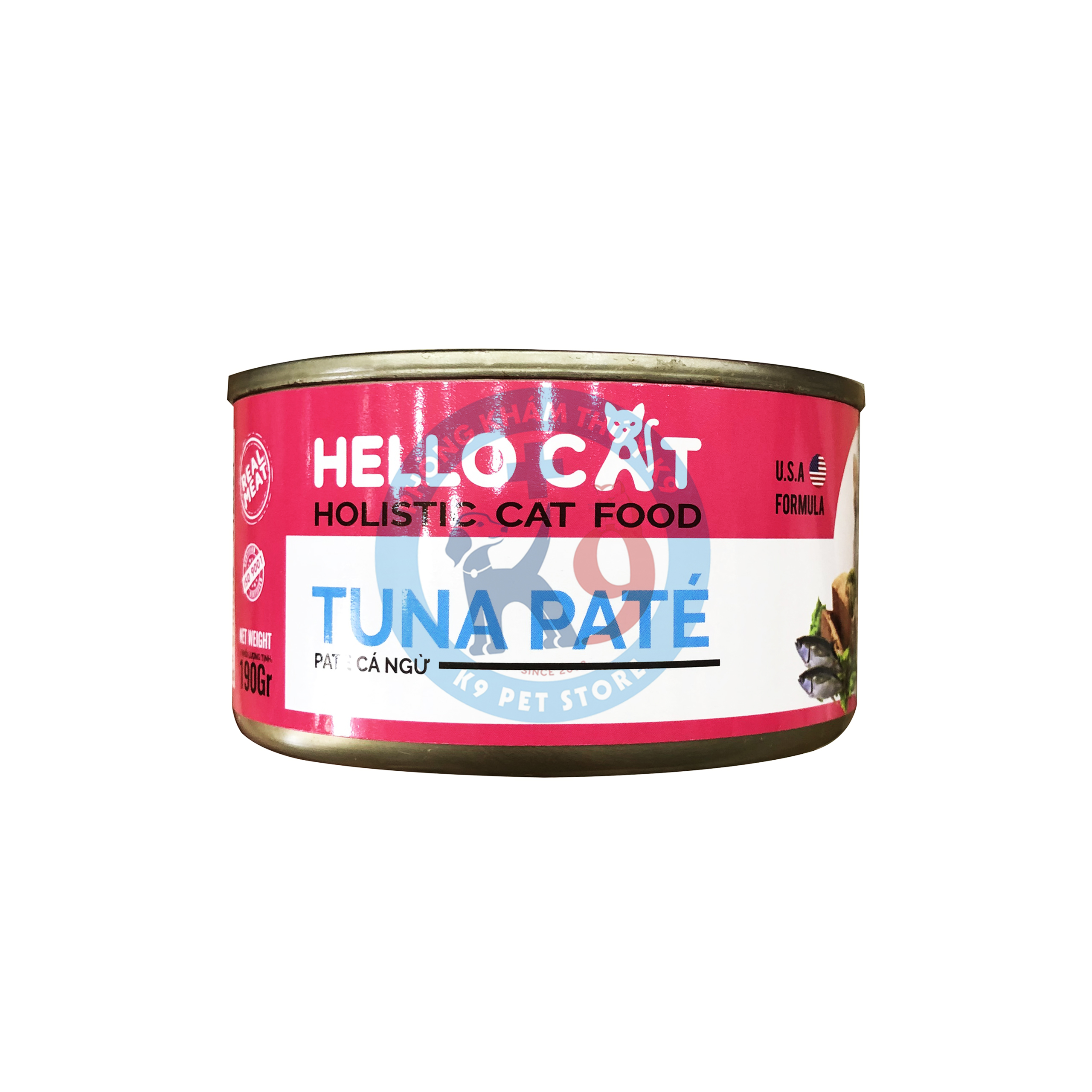 Pate cho mèo Hello cat vị cá ngừ lon 190g